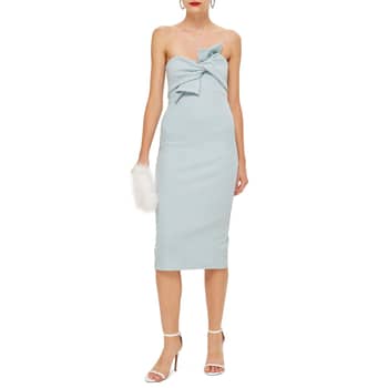 Topshop bow twist textured midi dress best sale