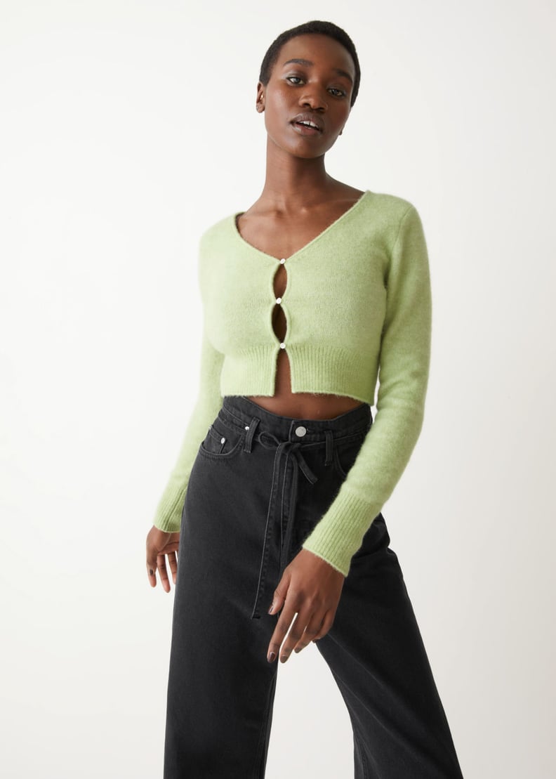 Baddie-Aesthetic Outfit Idea: & Other Stories Cropped Knit Cardigan