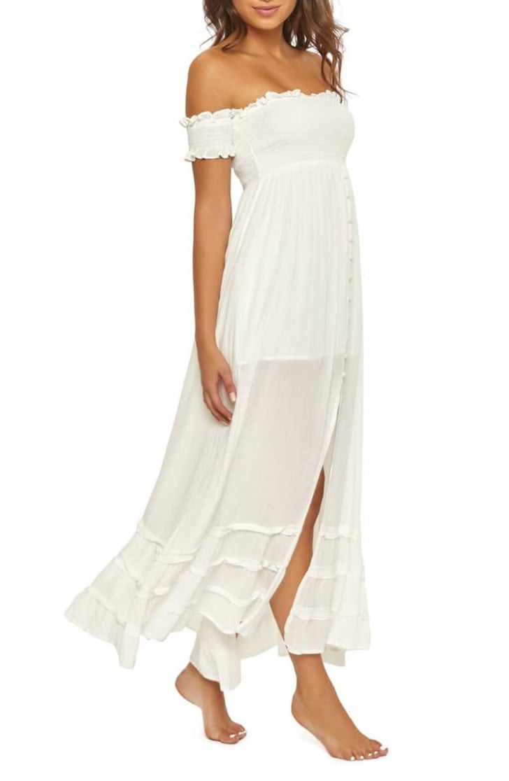 PilyQ Mishelle OfftheShoulder CoverUp Maxi Dress Best Beach Cover