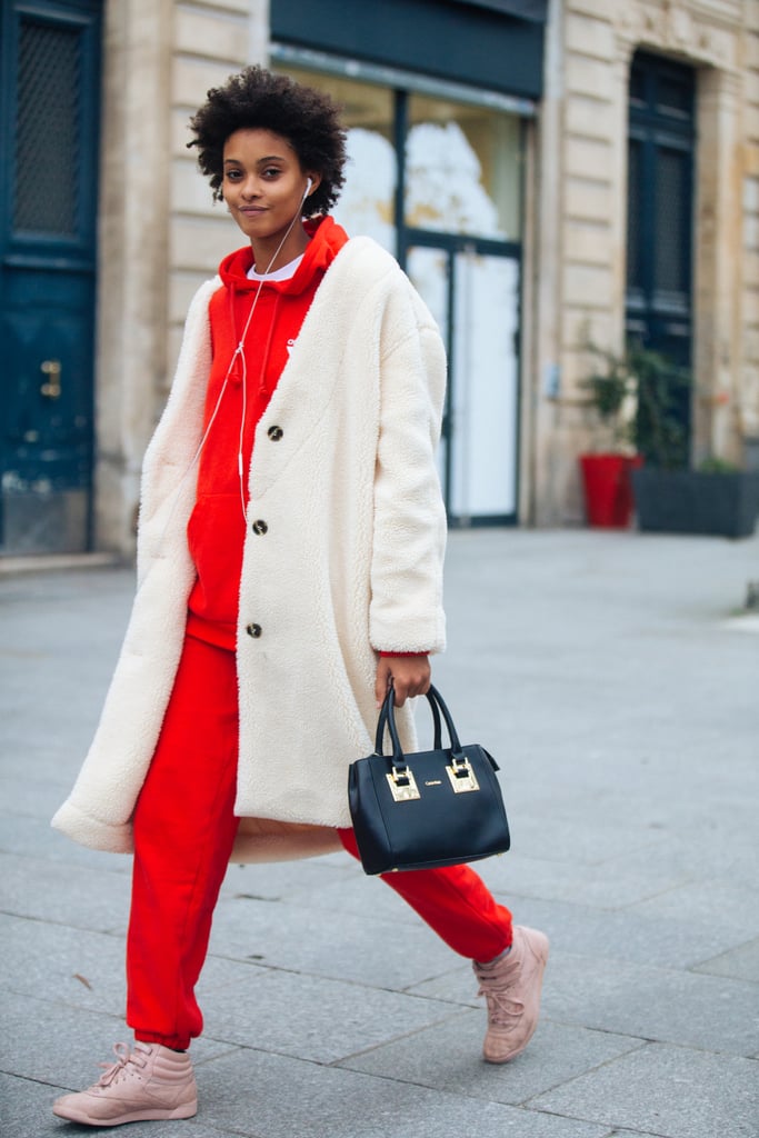 For a Sporty Vibe, Style Your Coat With a Matching Sweatsuit