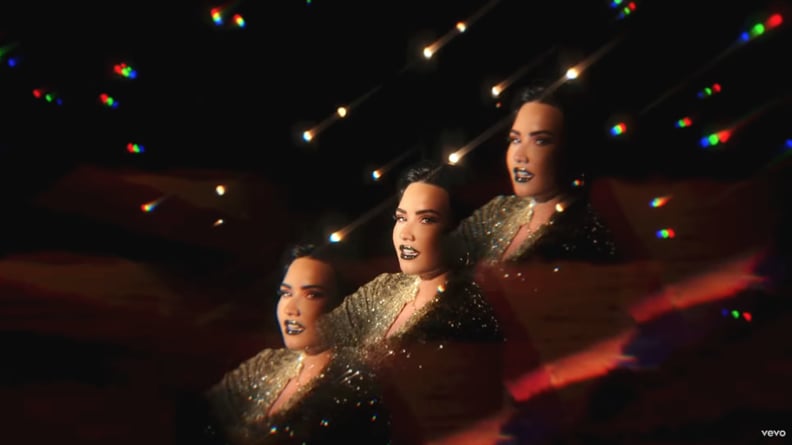 Demi Finishes Out the Moment in Gold Sequins