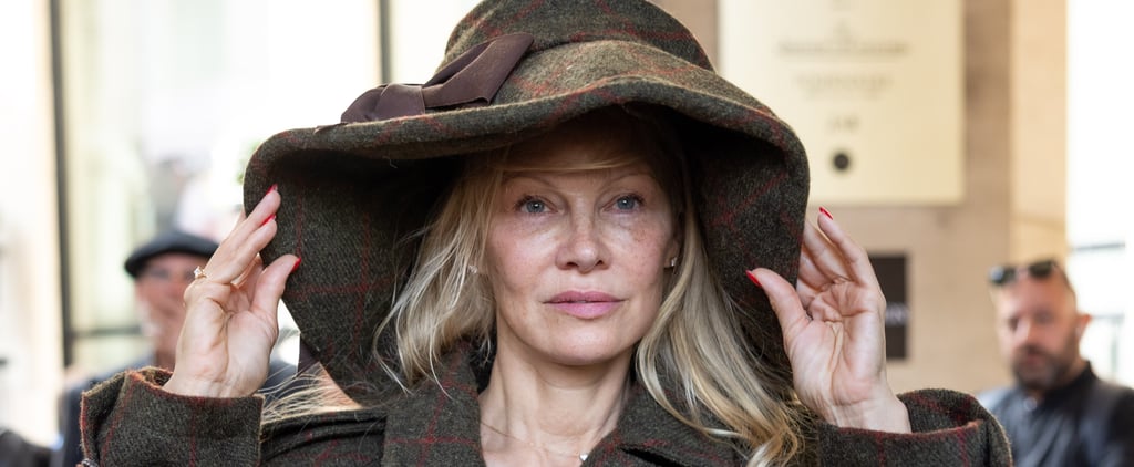 Pamela Anderson Goes Makeup Free at Paris Fashion Week