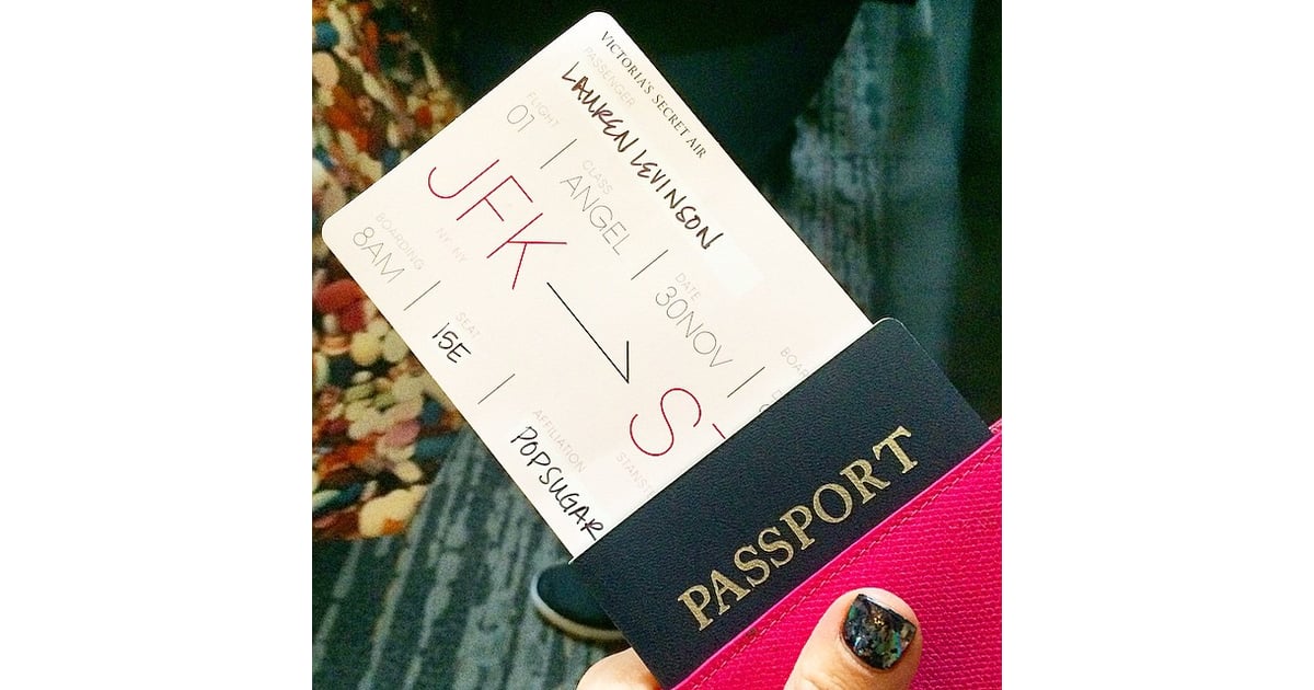 Pink Boarding Pass Victoria's Secret Fashion Show 2014 Angel Plane
