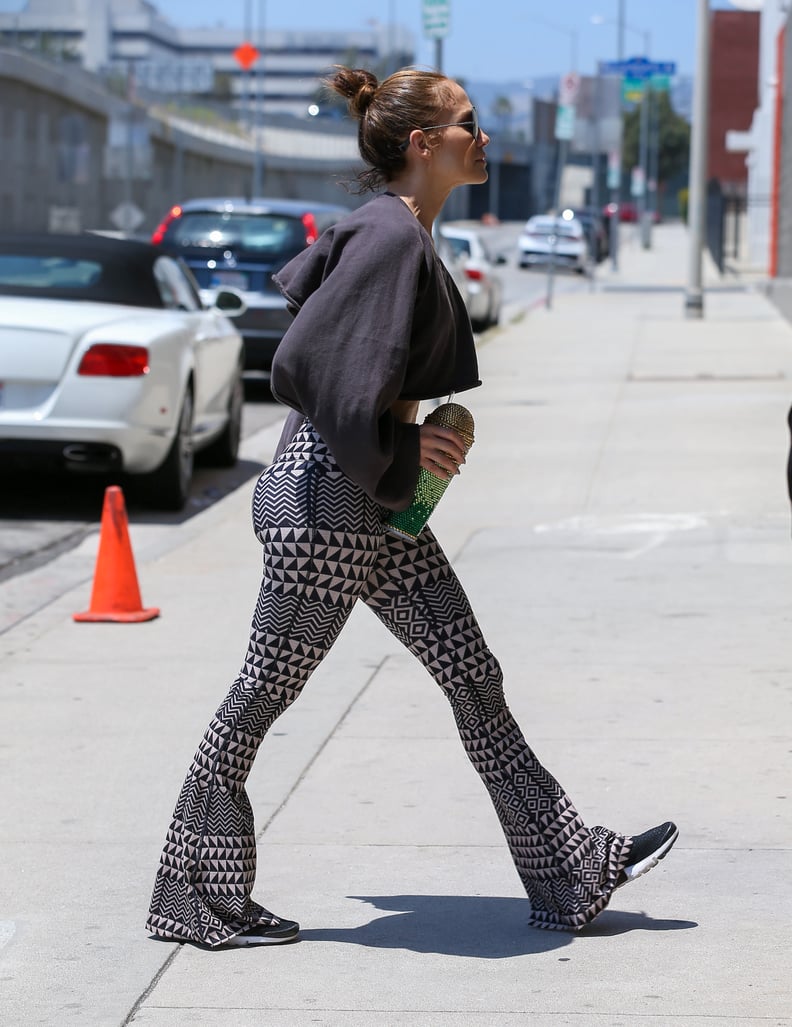 Jennifer Lopez Serves '70s Style in Super-Flared Leggings