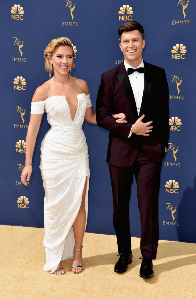Scarlett Johansson and Colin Jost at the 2018 Emmys