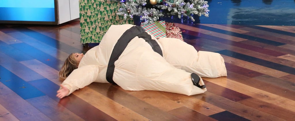 Jennifer Aniston in a Sumo Suit on The Ellen DeGeneres Show