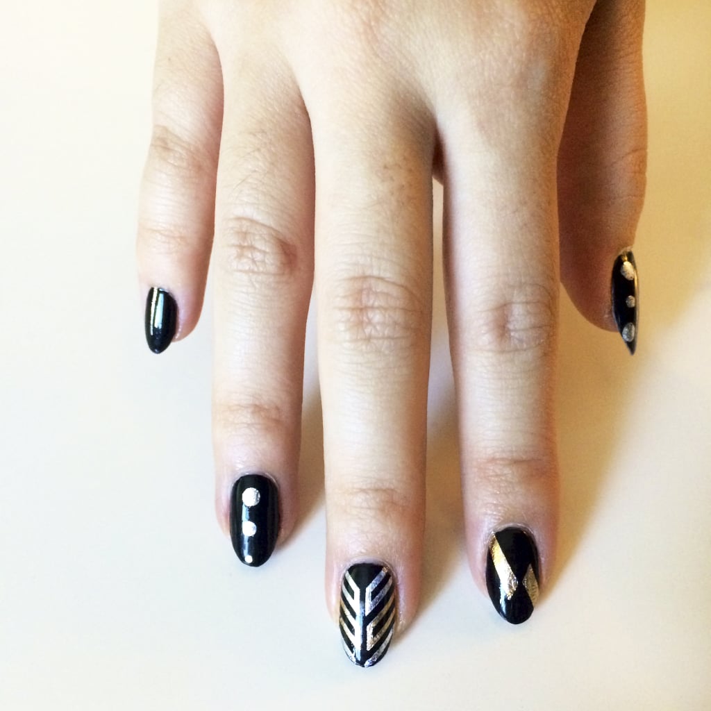 Use your leftover flash tattoos for this easy nail art.