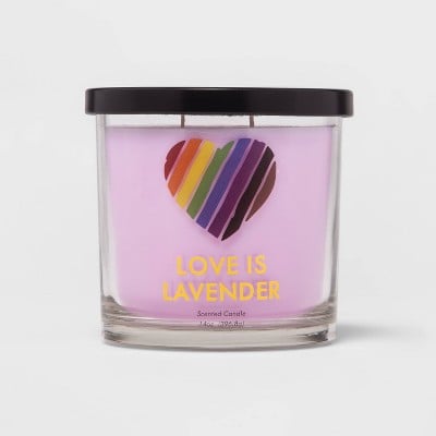 Lidded Glass Jar Love Is Lavender Candle