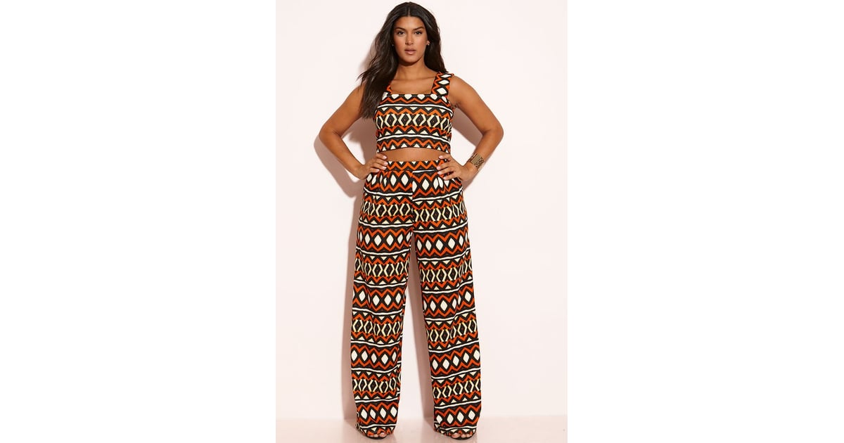 Rebdolls Printed Crop Top and Pants Set 