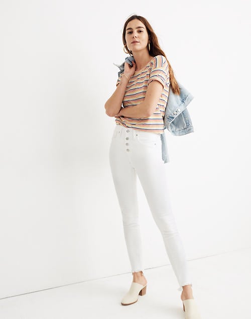 Madewell Petite 10" High-Rise Skinny Jeans in Pure White