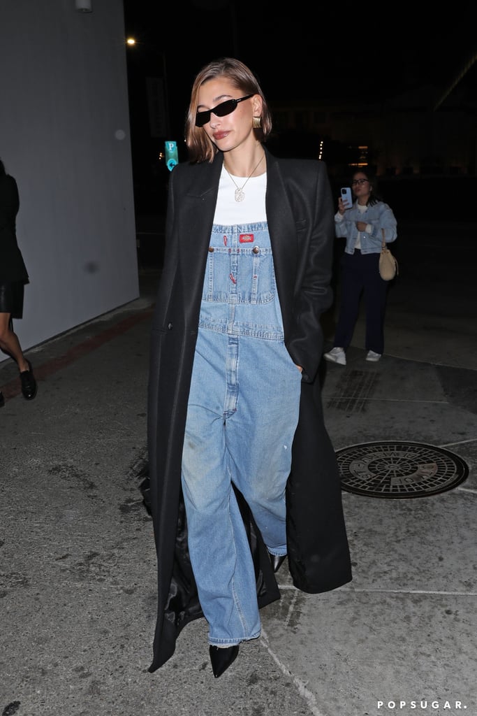 How to Style Overalls Like Hailey Bieber