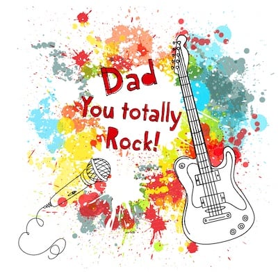 Free Rock 'n' Roll Printable Father's Day Card