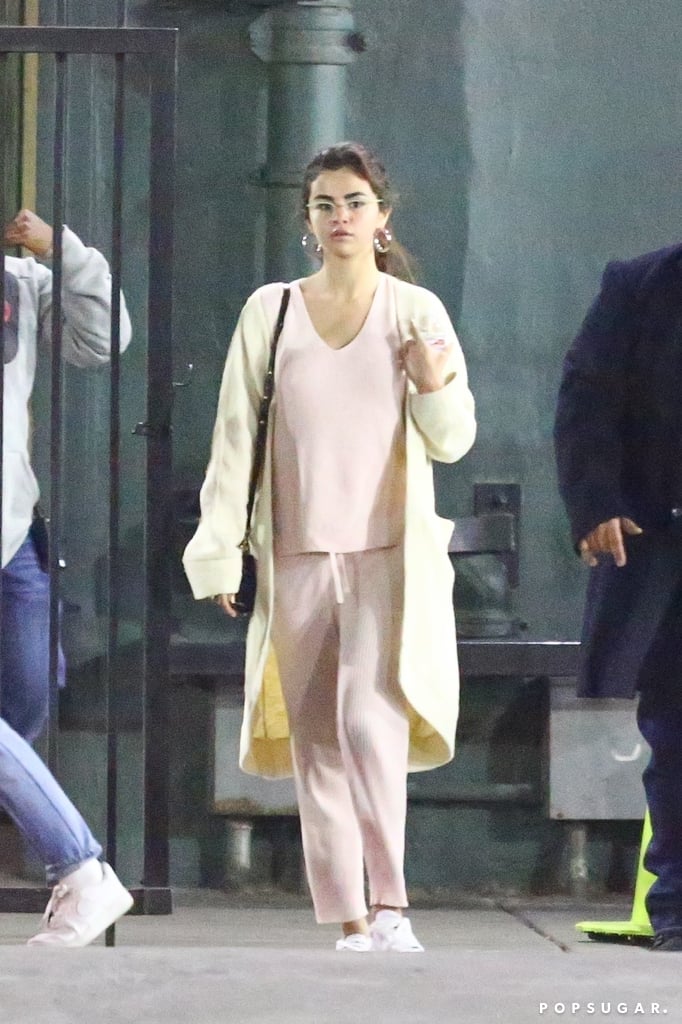 Selena Gomez Pink Ribbed Set