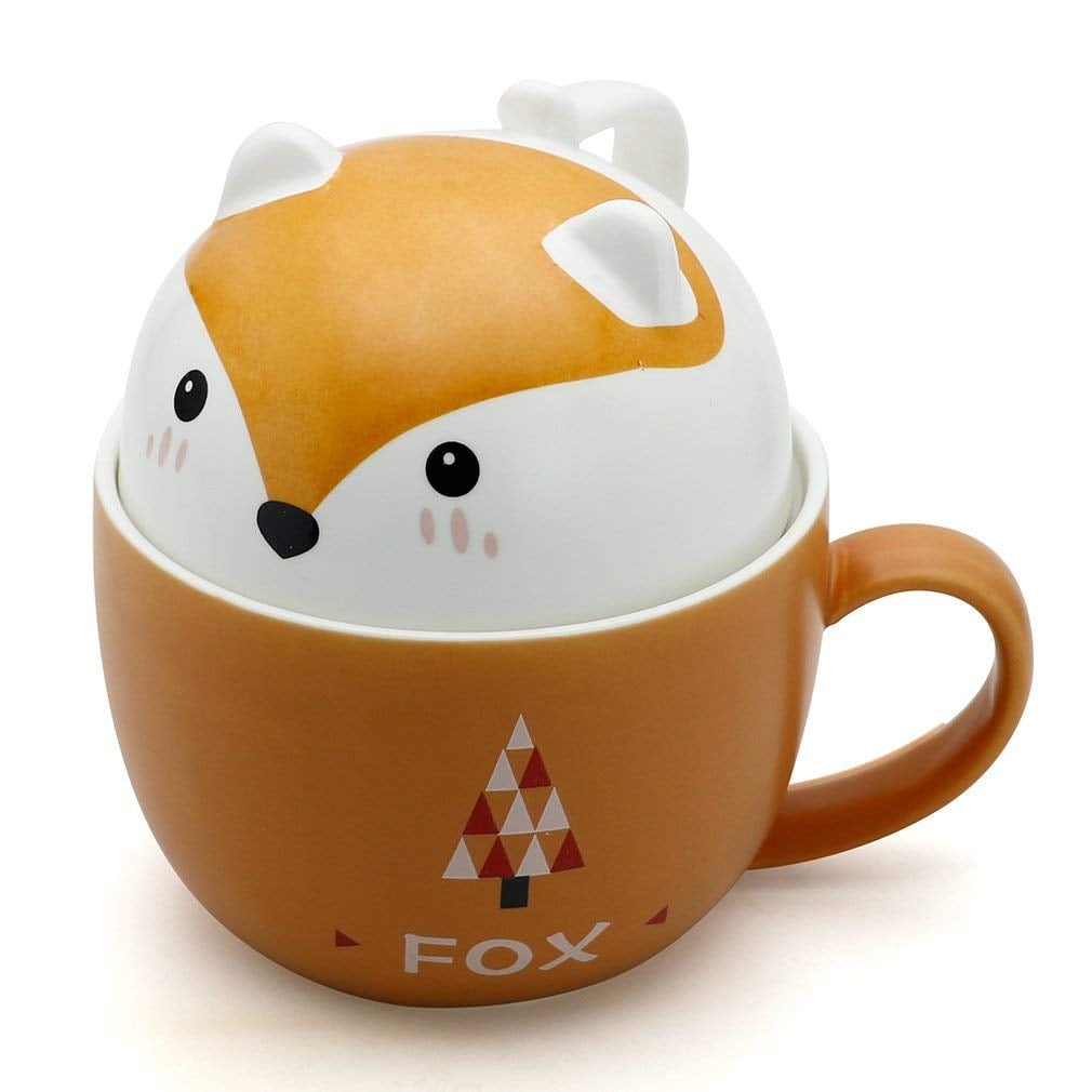 Teagas Cute Funny Fox Ceramic Coffee Mug