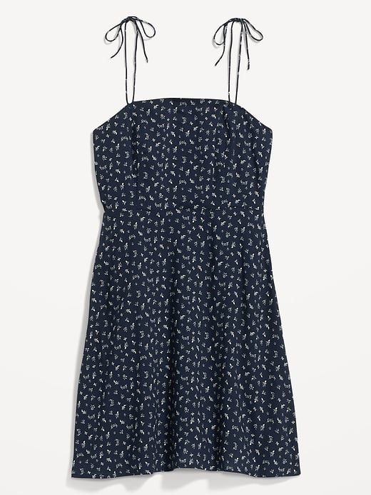 Old Navy Fit & Flare Printed Tie-Shoulder Mini Dress