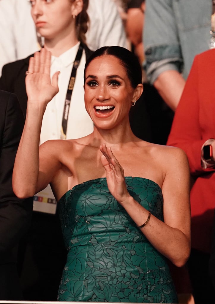 Meghan Markle's Teal Floral Cutout Dress at Invictus Games