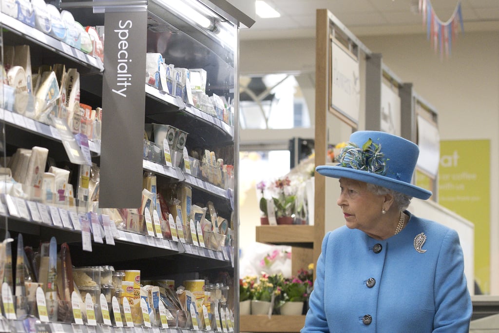 Queen Elizabeth at Waitrose Store in Poundbury Oct. 2016