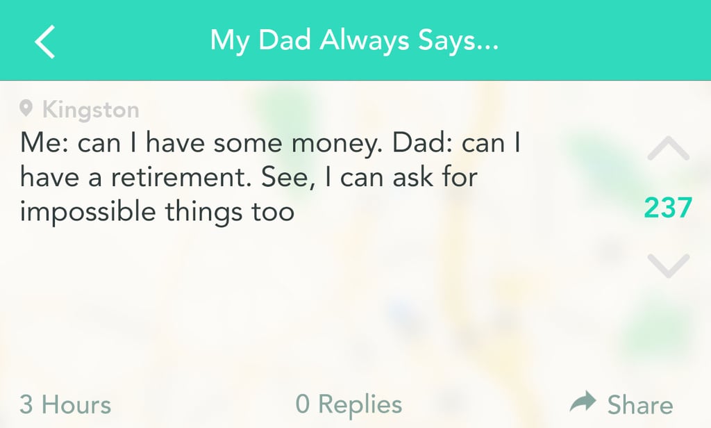 Dad gets a little sassy.