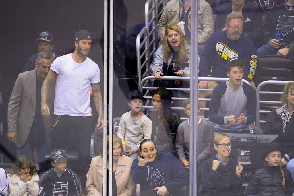 The Beckhams at the LA Kings Game 2014