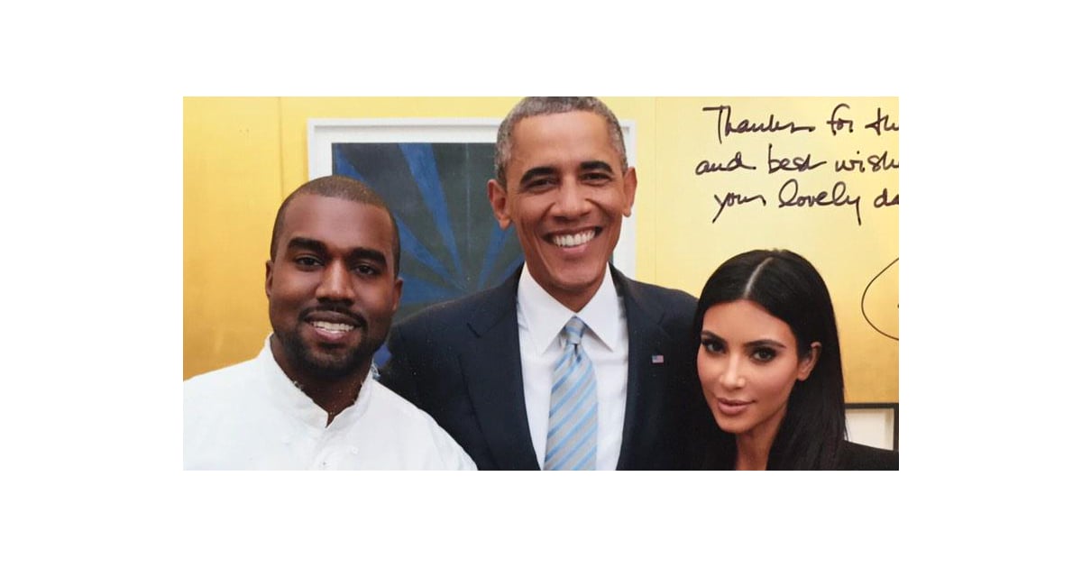 Kim and Kanye Give President Obama Yeezys POPSUGAR Fashion