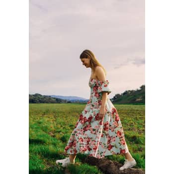 Laura ashley uo exclusive amelia toile poplin midi dress sale