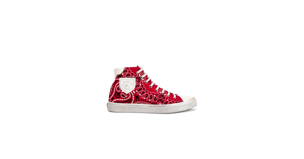 Saint laurent red bandana sneakers top