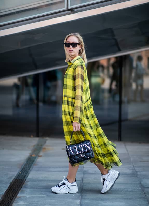 Uo checkered discount mini slip dress