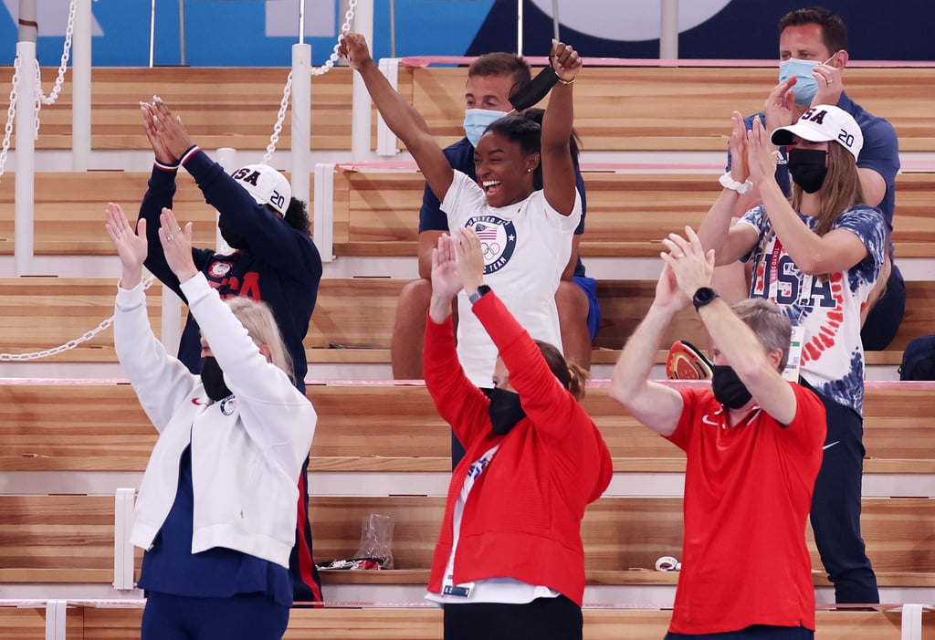 Simone Biles Cheers For MyKayla Skinner at Olympics | Photos