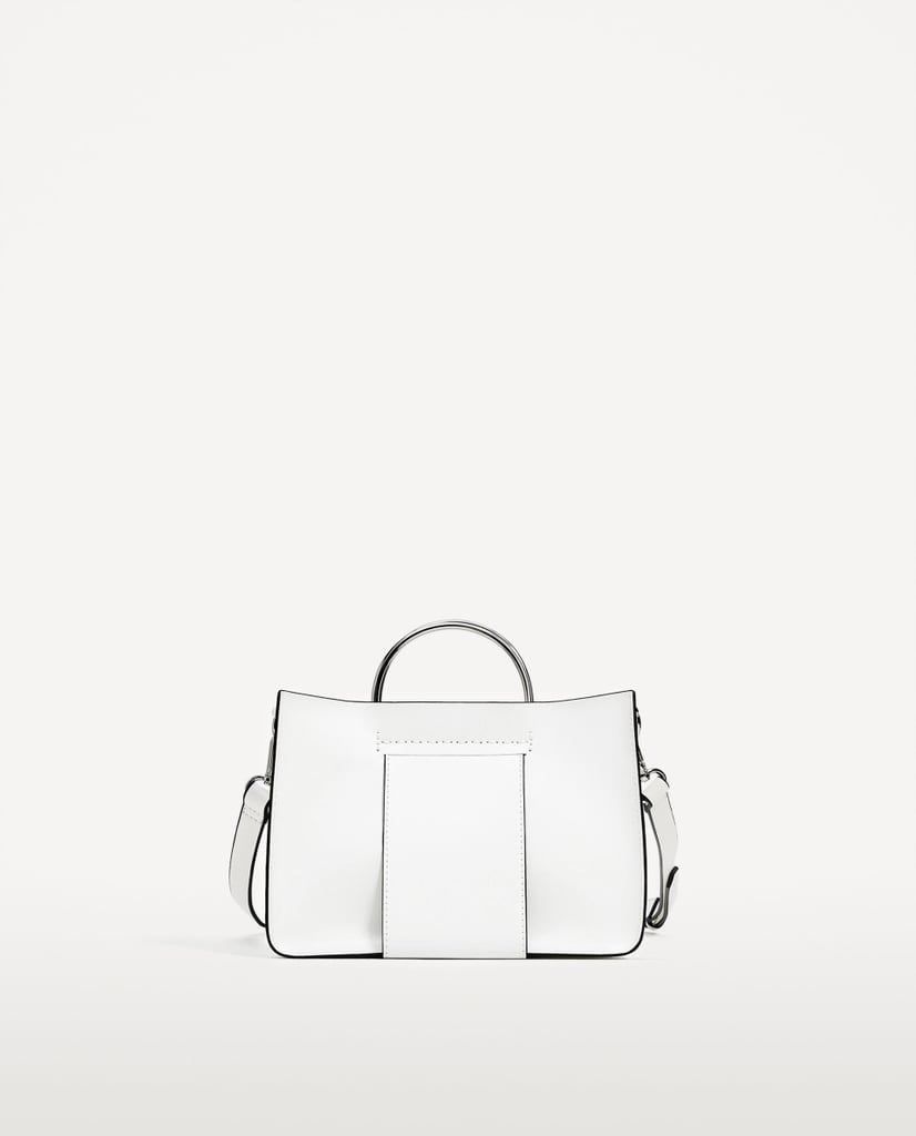 Zara Mini Tote Bag With Metallic Handles