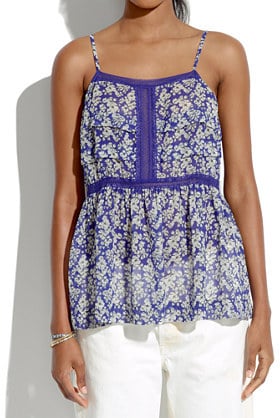 Madewell Silk Printed Peplum Top