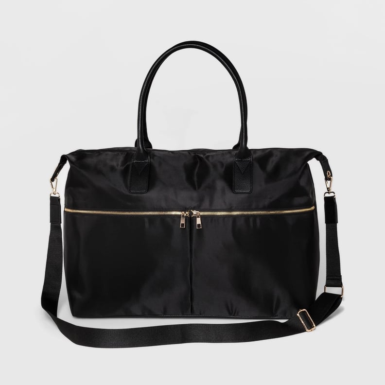 Nylon Weekender Bag in Black