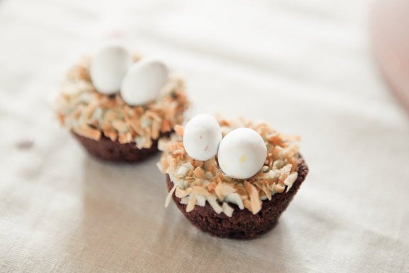 For a cute, clever touch, Jenny nested candy "eggs" on top of cupcakes.
Source: Kaylee Eylander Photography via Jenny Cookies