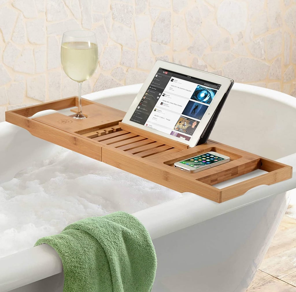 For Bath Time Relaxation: Bambüsi Expandable Bamboo Spa Bathtub Caddy