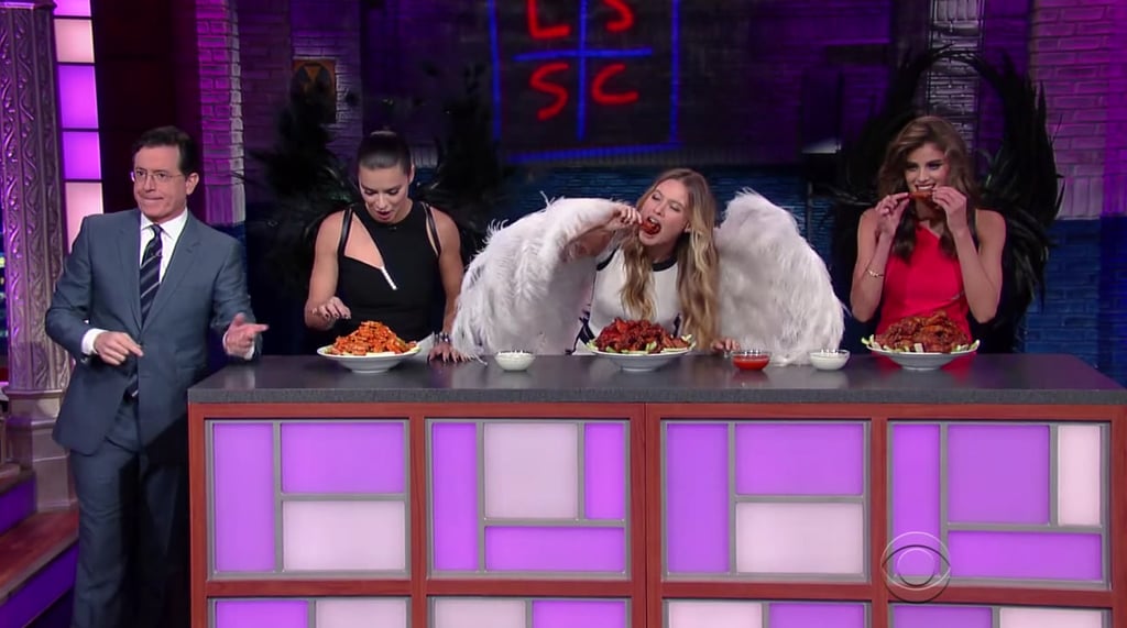 Victoria's Secret Angels Eating Buffalo Wings