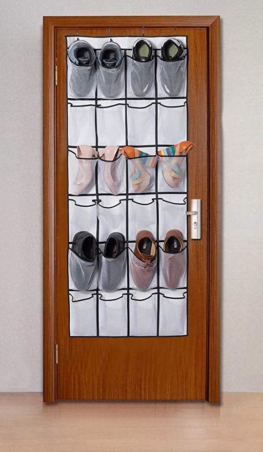 Misslo Over The Door Shoe Organizer Mesh Pockets