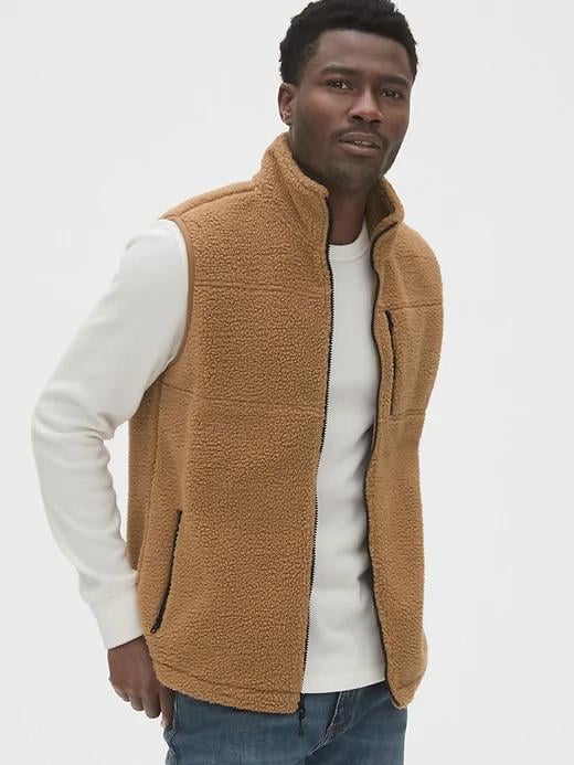 If going full sherpa isn't quite his vibe, perhaps this Sherpa Full-Zip Vest ($60) will be. It conveniently layers under or over a variety of other pieces.