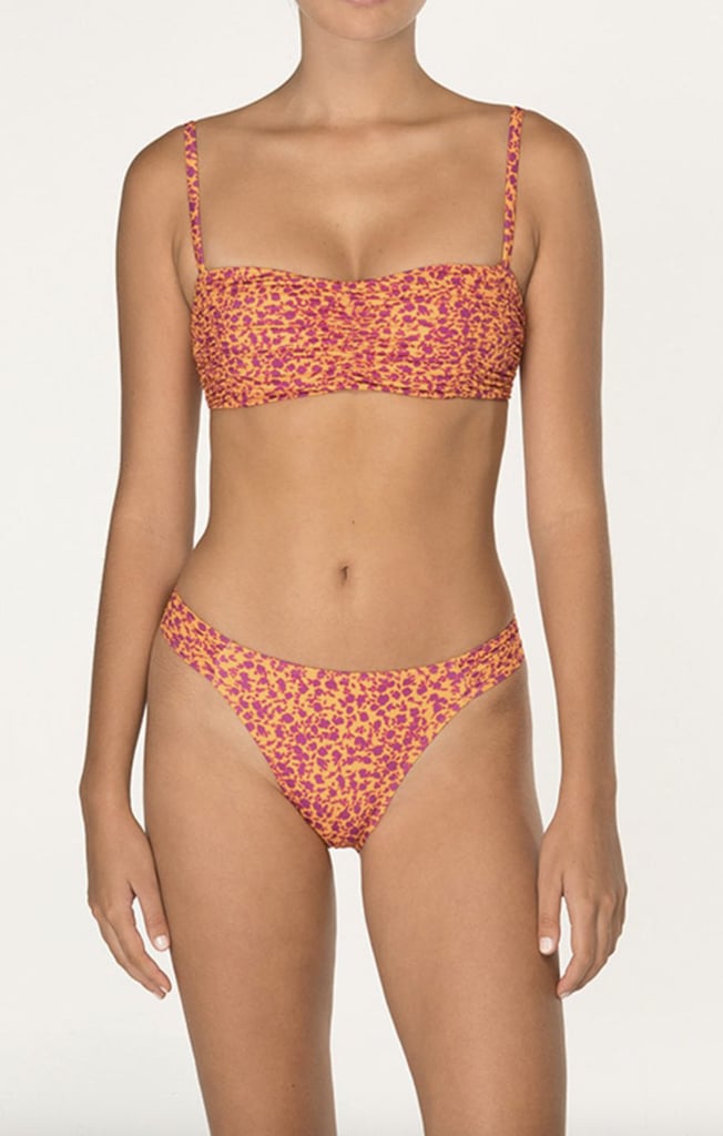 Peony Ruched Floral High-Cut Bikini Botto