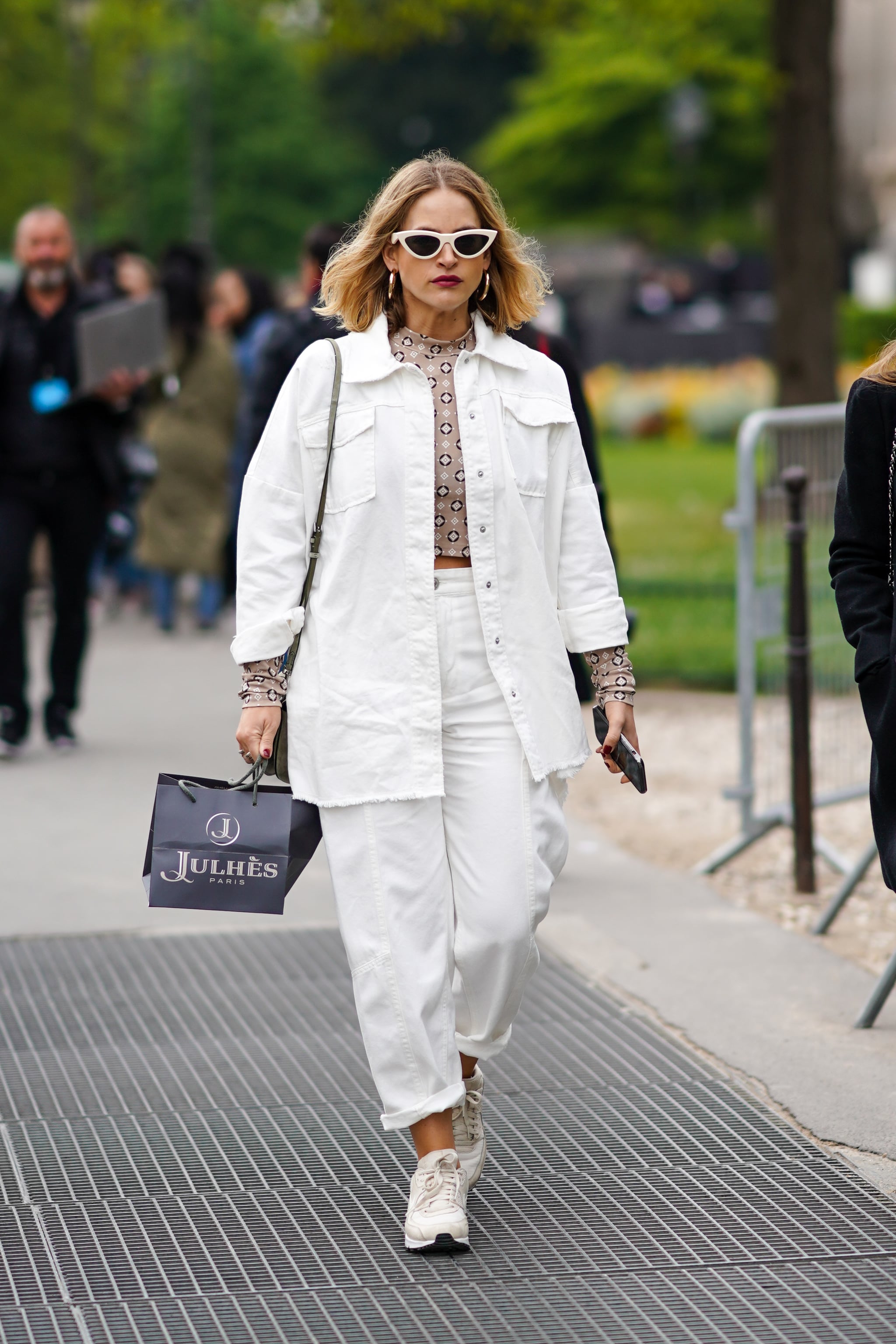 oversized white denim jacket