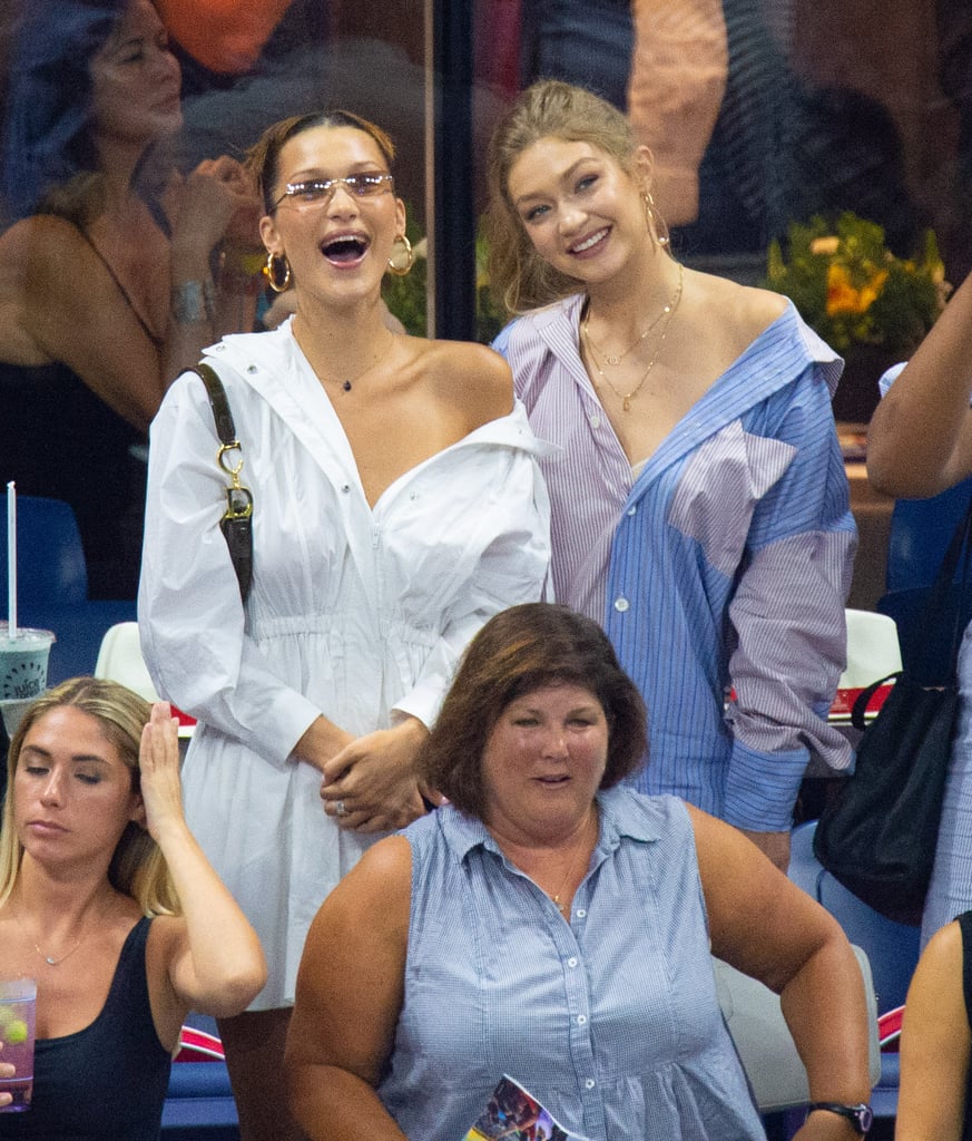 Gigi and Bella Hadid at US Open in Button-Downs 2018