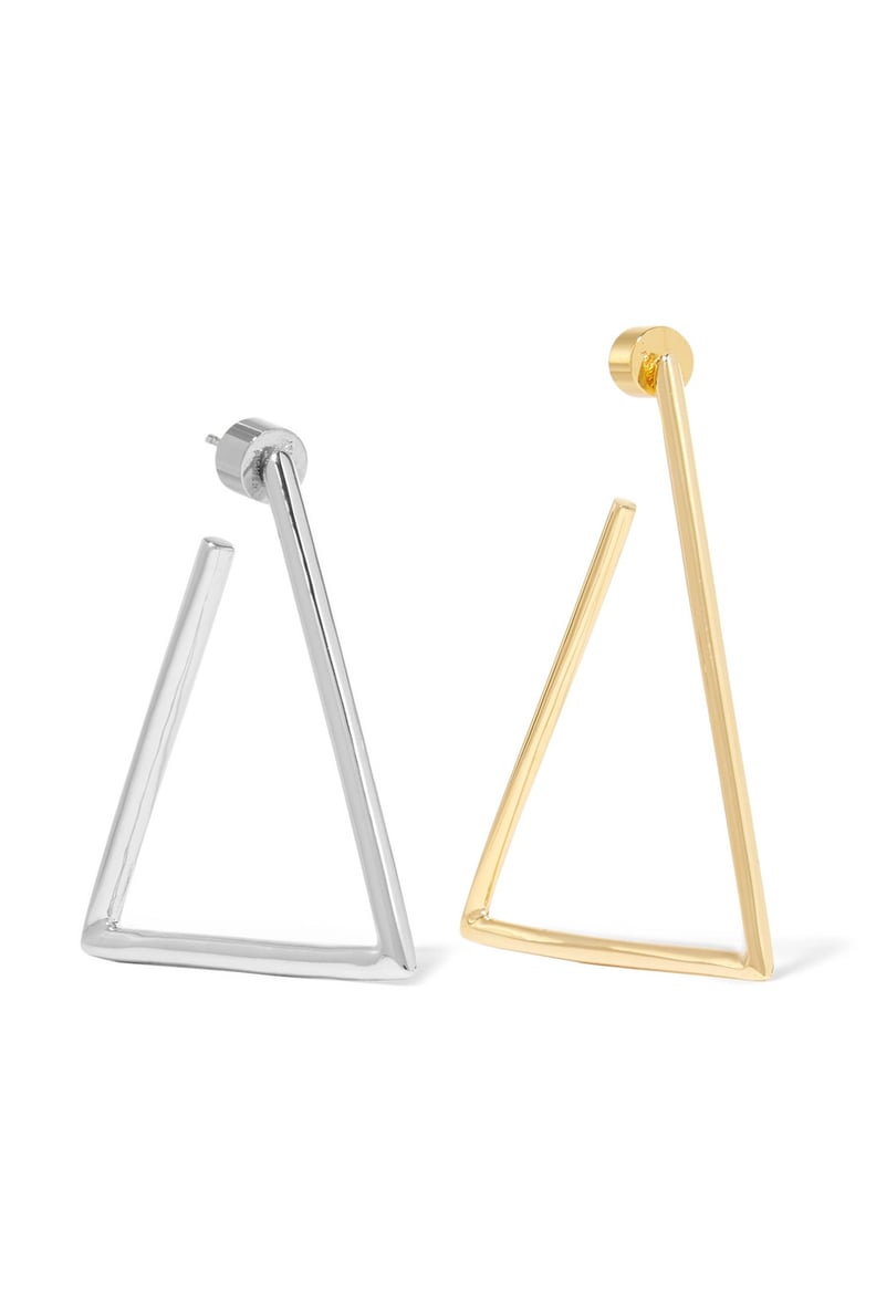 Jennifer Fisher Triangle Silver and Gold-Plated Earrings