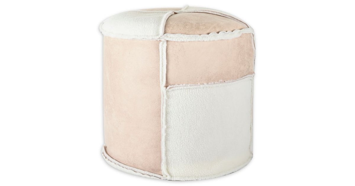 UGG Patchwork Bean Bag Ottoman in Beige/White The Best Dorm Furniture