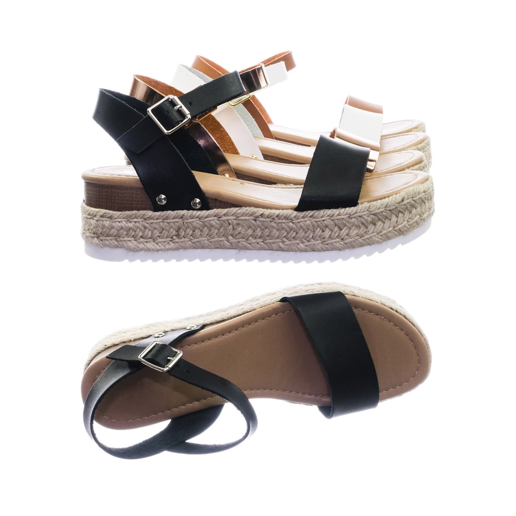 Clip by Soda Vintage Espadrille Jute Wrap Flatform Sandals