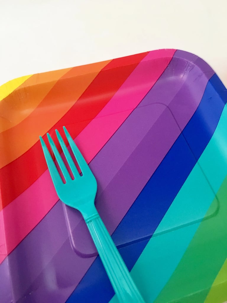 Rainbow Plates (4 per set of 8) Rainbow Baby Shower Ideas POPSUGAR