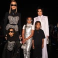 North and Chicago West Matched in Shiny Overalls and Crystal Tops in Milan