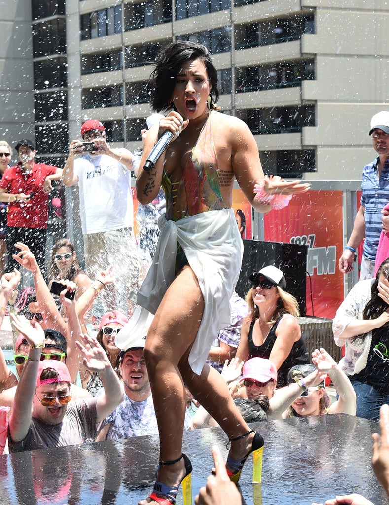 Demi Lovato Falls at KIIS FM Pool Party | Photos and Video