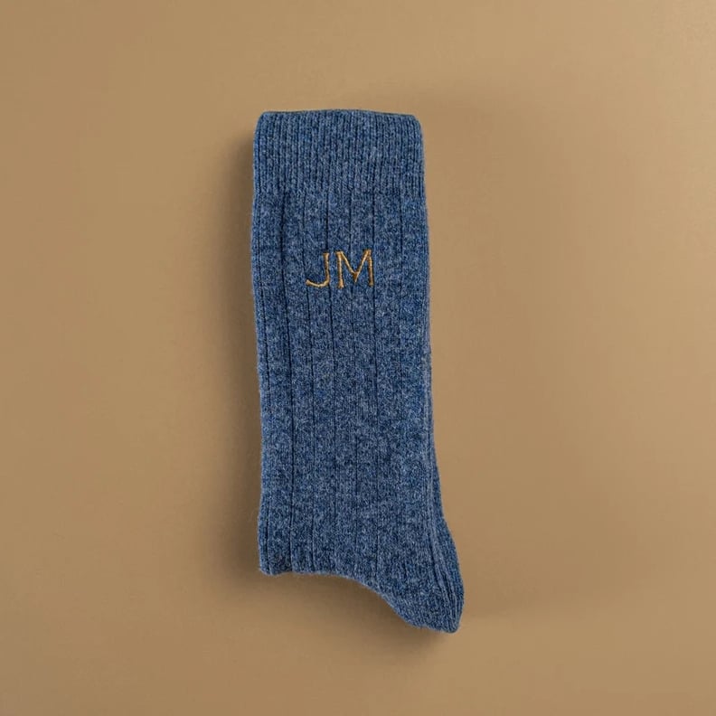 For Well-Dressed Men: Personalised Monogram Wool Socks