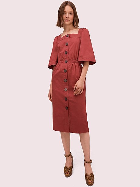Kate Spade New York Button-Front Sateen Dress
