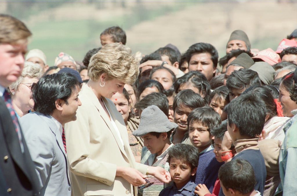 Princess Diana Wearing a Tan Blazer in Nepal, 1993