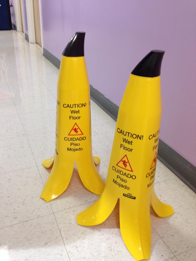 "Banana peel wet floor signs."
Source: Reddit user ShutUpLori via Imgur
