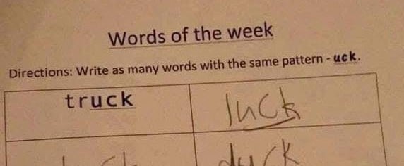 Kid's Restraint in Writing F-Word in Homework Assignment